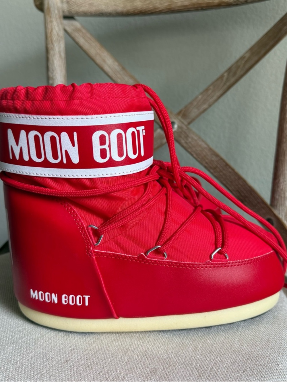 Moon boot icon low red nylon boots - Picture 4 of 6